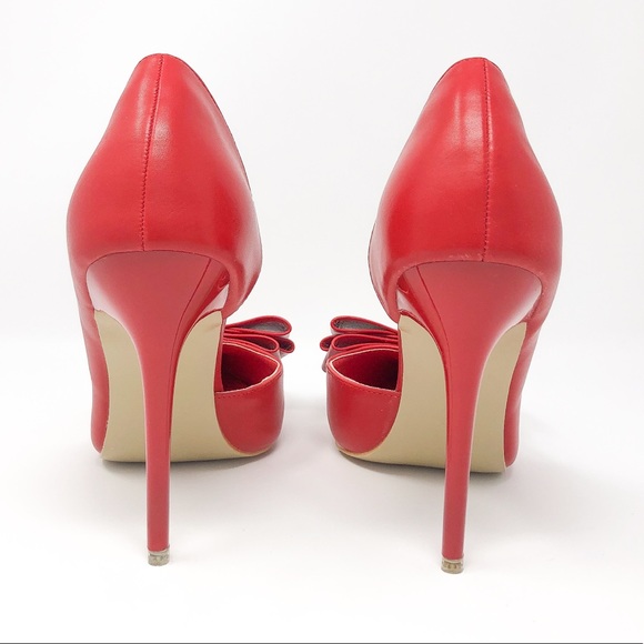 Red Bow Pointed Toe High Heels, Shoes, Stilettos - Picture 8 of 12